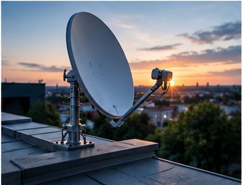 Sat-Anlage – Satellitenschüssel auf dem Dach